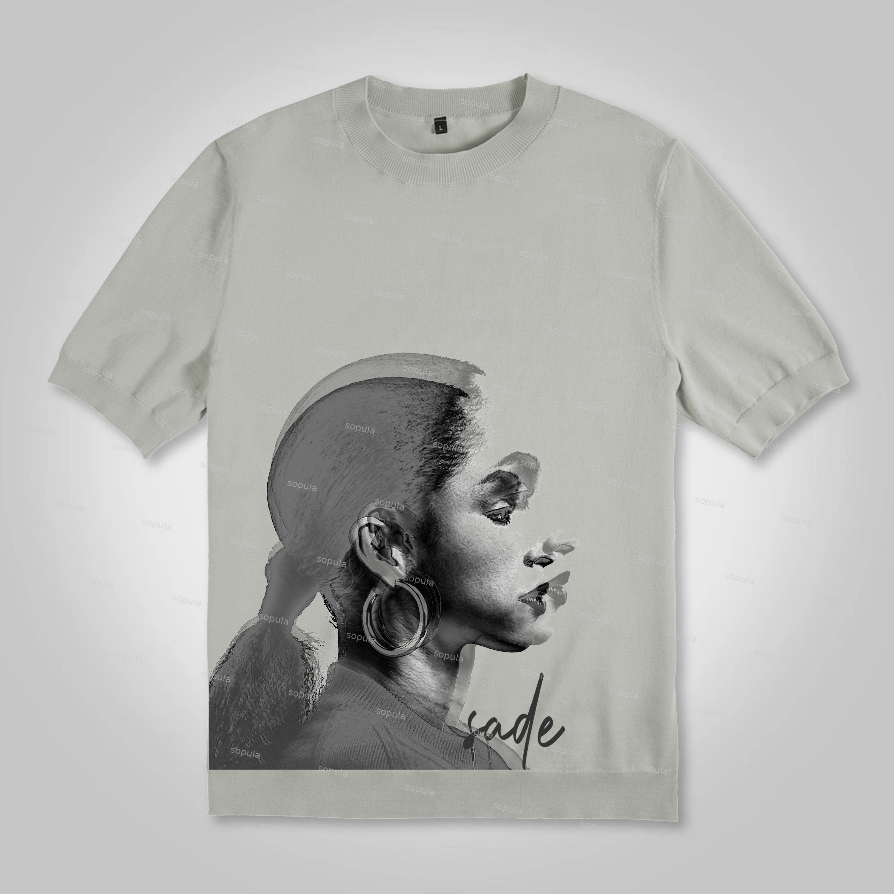 Sopula Vintage Sade Adu Print Cotton Knitted T-Shirt - SOPULA