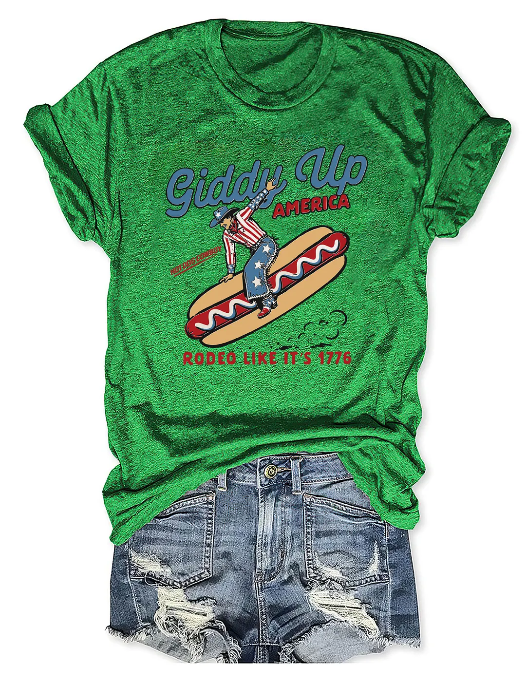 Giddy Up America Cowboy Hot Dog T-shirt