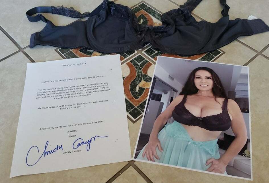 Christy Canyon: Signed Worn Bra w/her COA Pic Proof