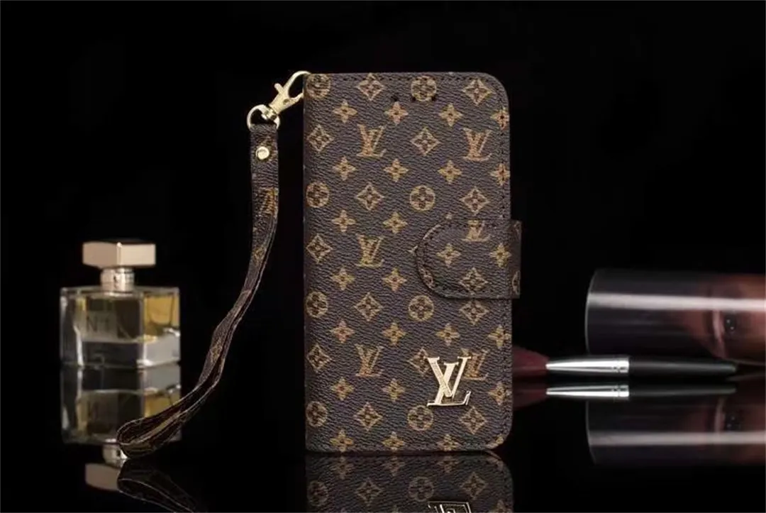 LV Monogram Canvas Wallet Apple iPhone Case Samsung Galaxy Checkerboard Canvas Holster