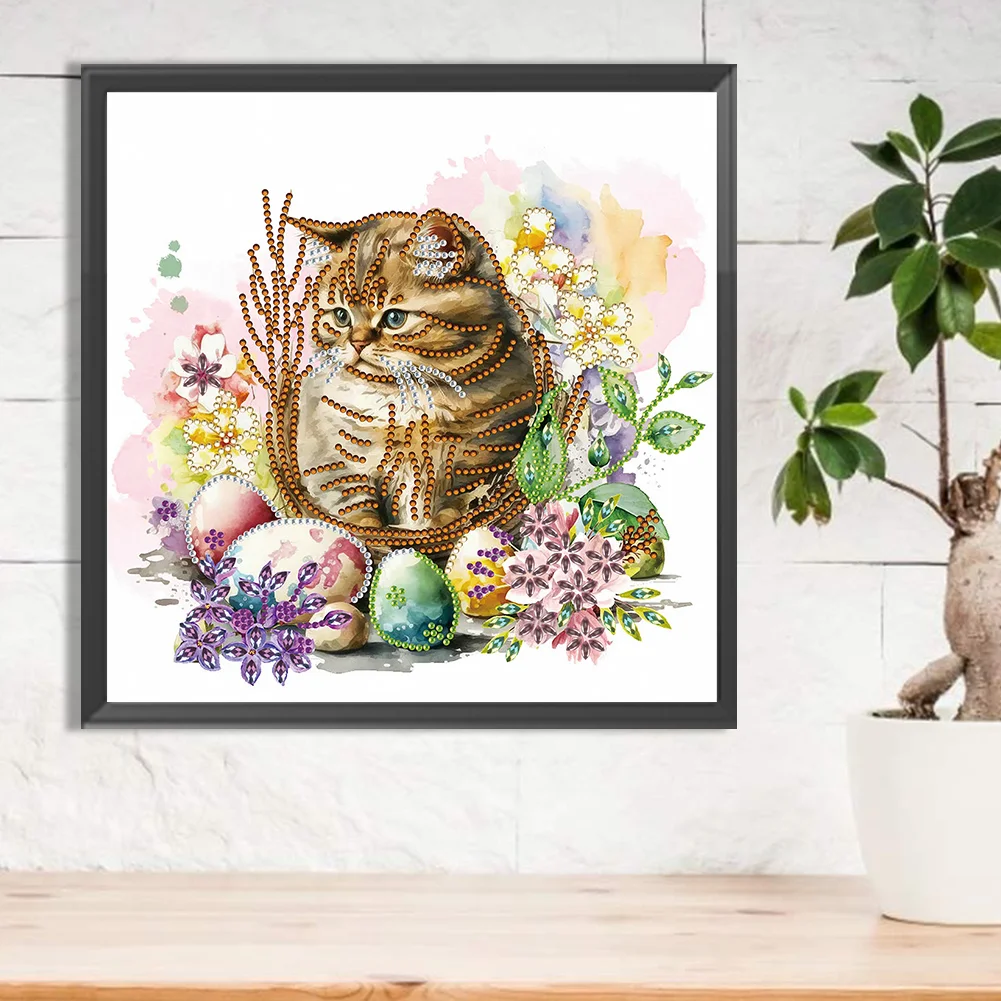 Special Shape Diamond Painting 30*30cm - Kittens In The Nest