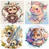 4pcs Diamond Painting -DIY Round Drill Animal