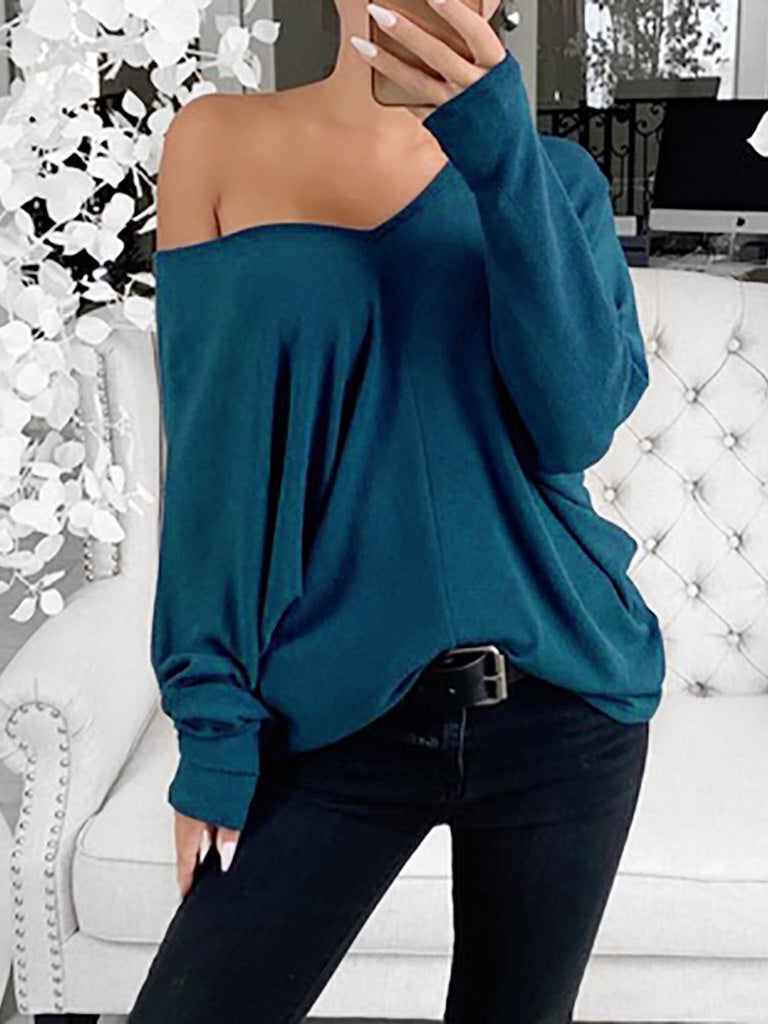 Women Long Sleeve V-neck Graphic Floral Printed Top