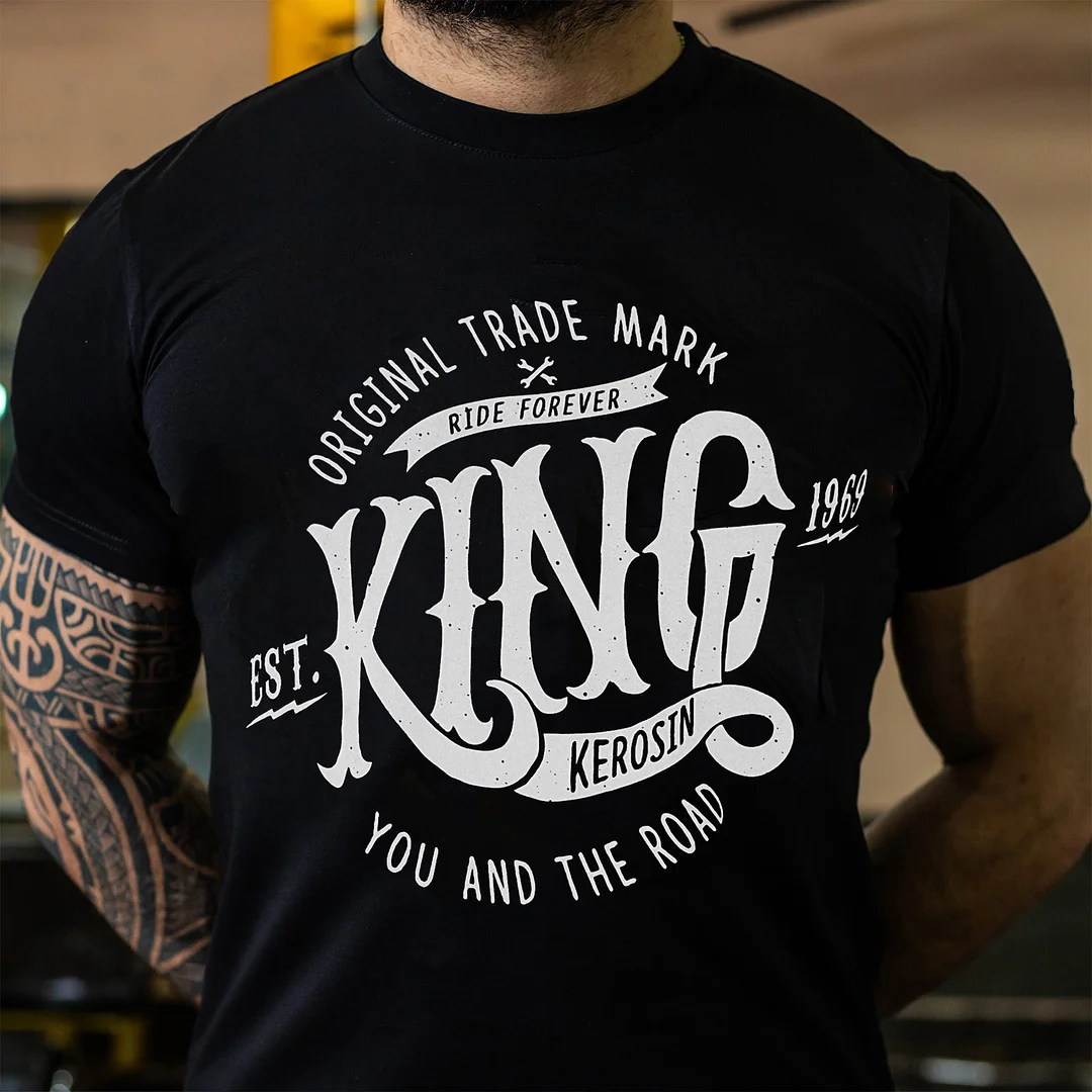 Letter King Motorcycles T-shirt - Krazyskull