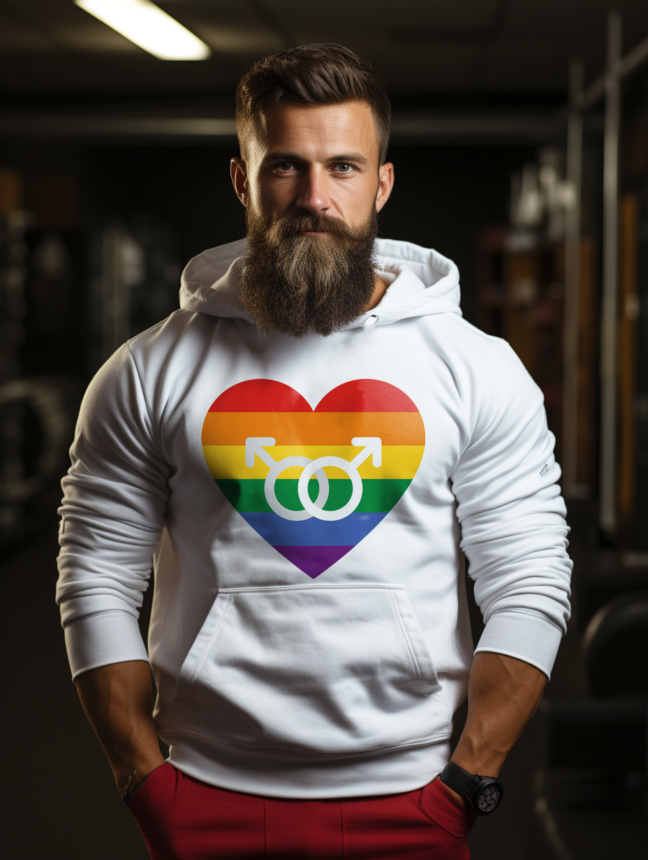 Men's Heart Rainbow Hoodiie