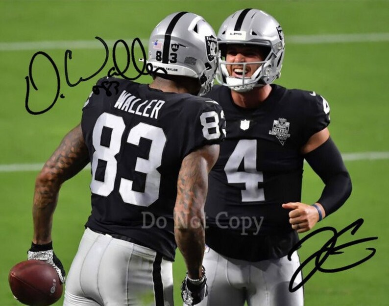 Derek Carr & Darren Waller Signed Photo Poster painting 8X10 rp Autographed Picture Las Vegas Raiders