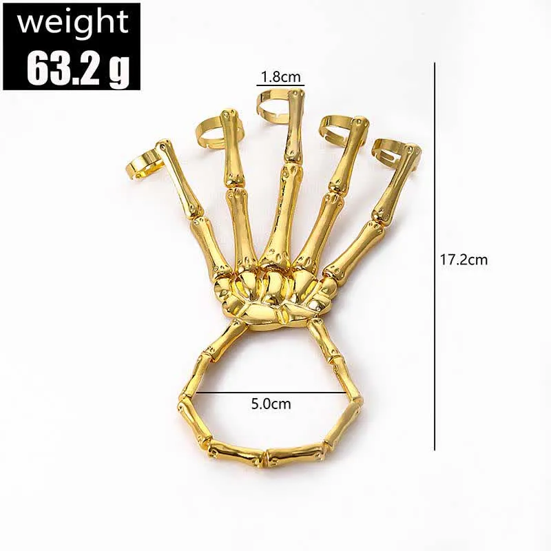 Skeleton Pattern Design Folding Rings Bracelet