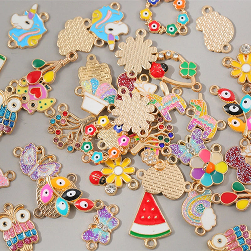 10 PCS/Package 21*15mm Alloy Animal Fruit Flower Pendant