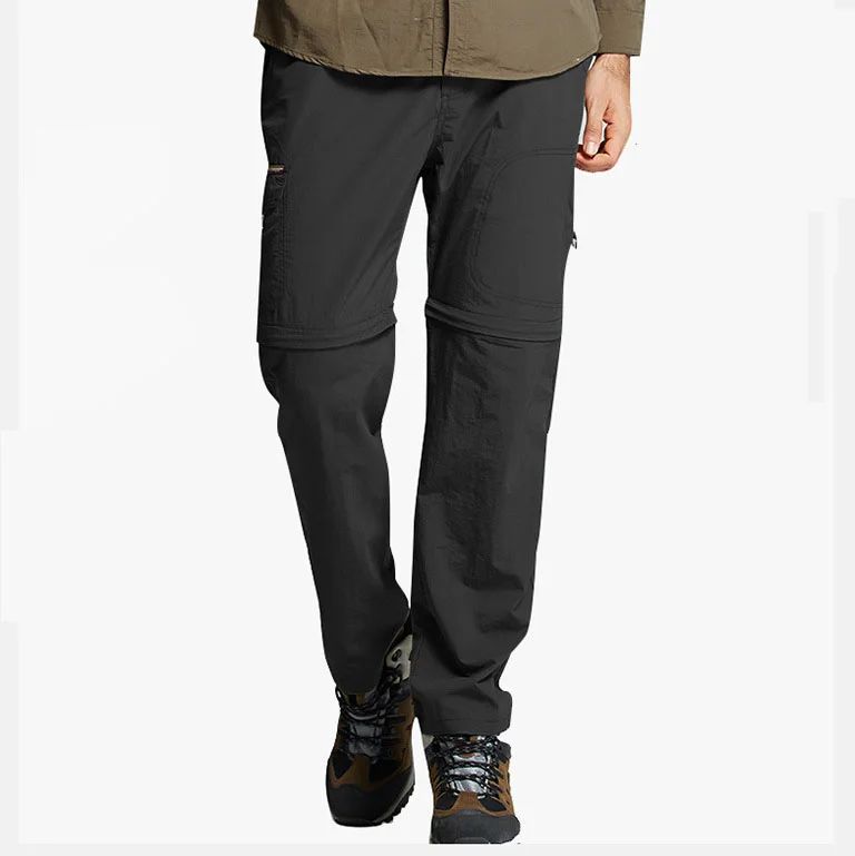 Men's Zip Outdoor Training Pants Removable Shorts
