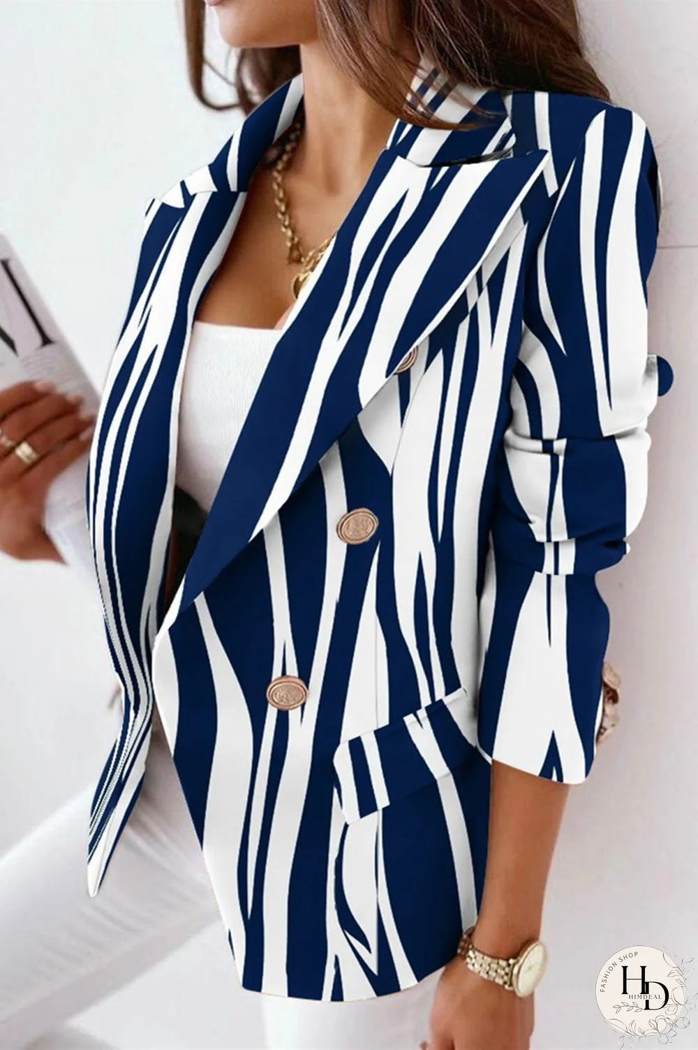 Black Yellow Fashion Casual Print Patchwork Slit Turn-back Collar Outerwear