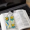 (US Local)4Pcs Special Shape Sunflower Feather Diamond Painting Bookmark Art Projects