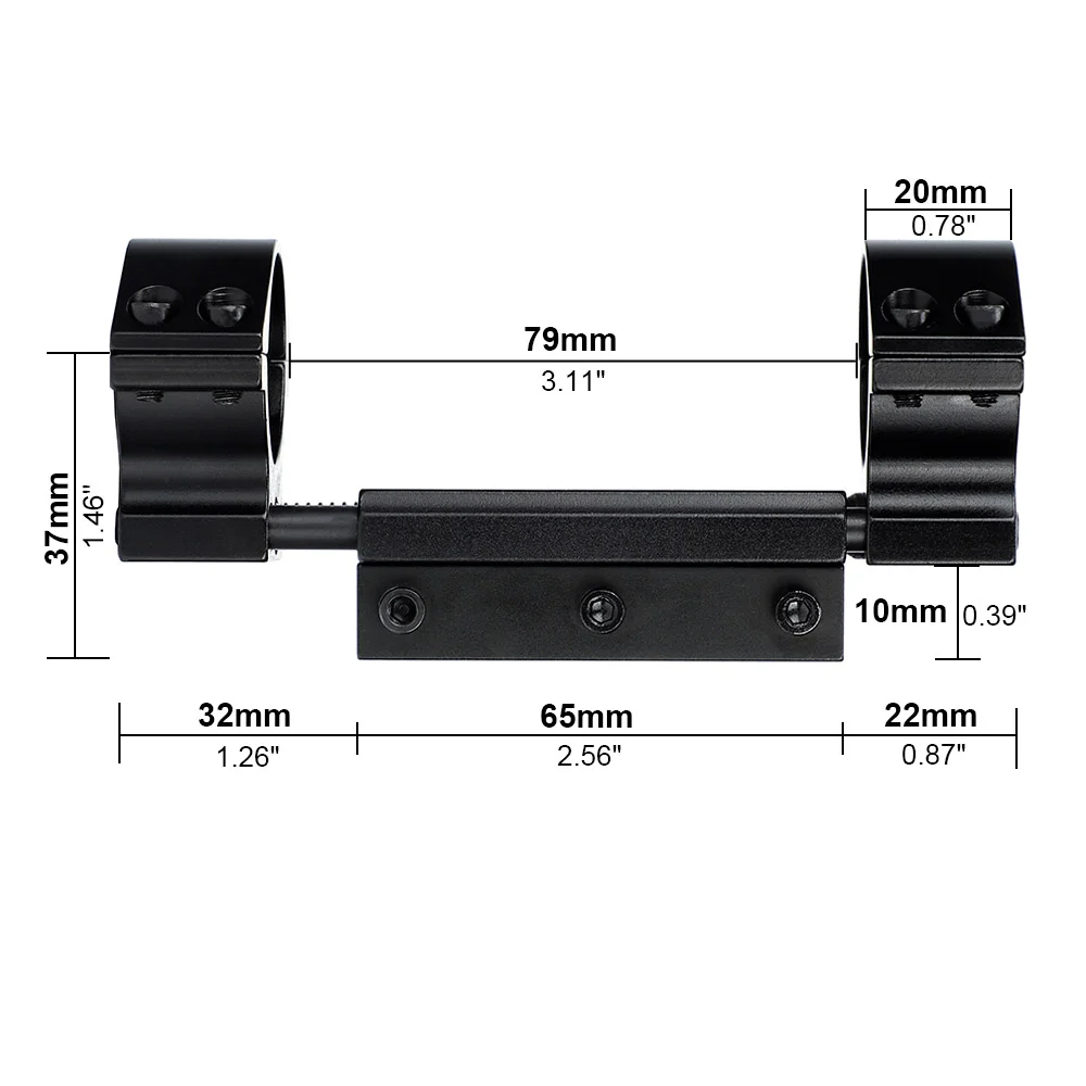 ohhunt® 11mm Dovetail Zero Recoil Mount Rings with Stop Pin High Profile