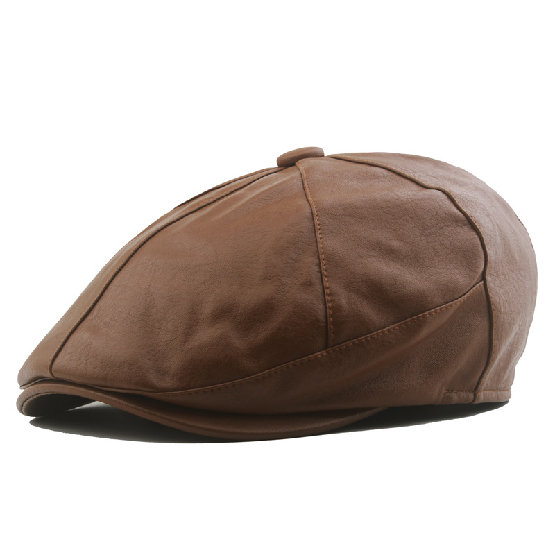 British retro PU octagonal hat