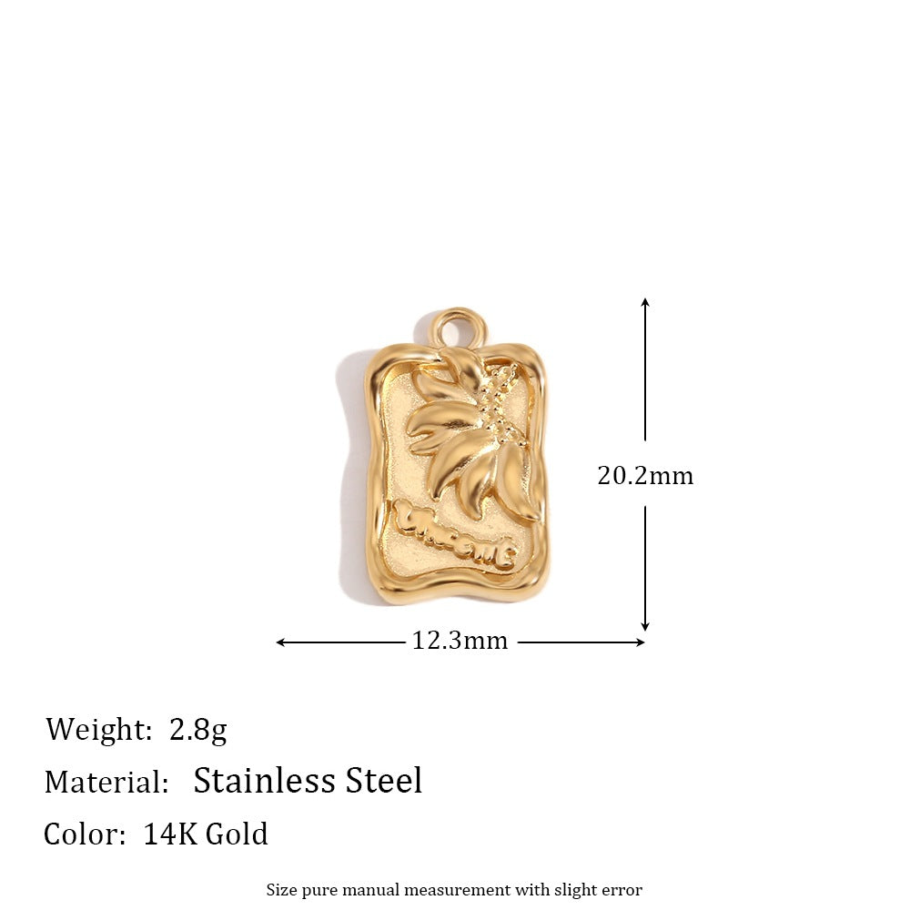 5 Pieces Fashion Irregular Heart Stainless Steel 18K Gold Plated Jewelry Making