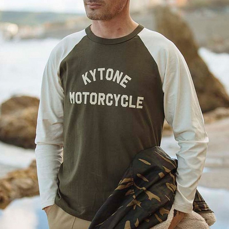 1930s Classic Colorblock Long Sleeve Casual T-shirt