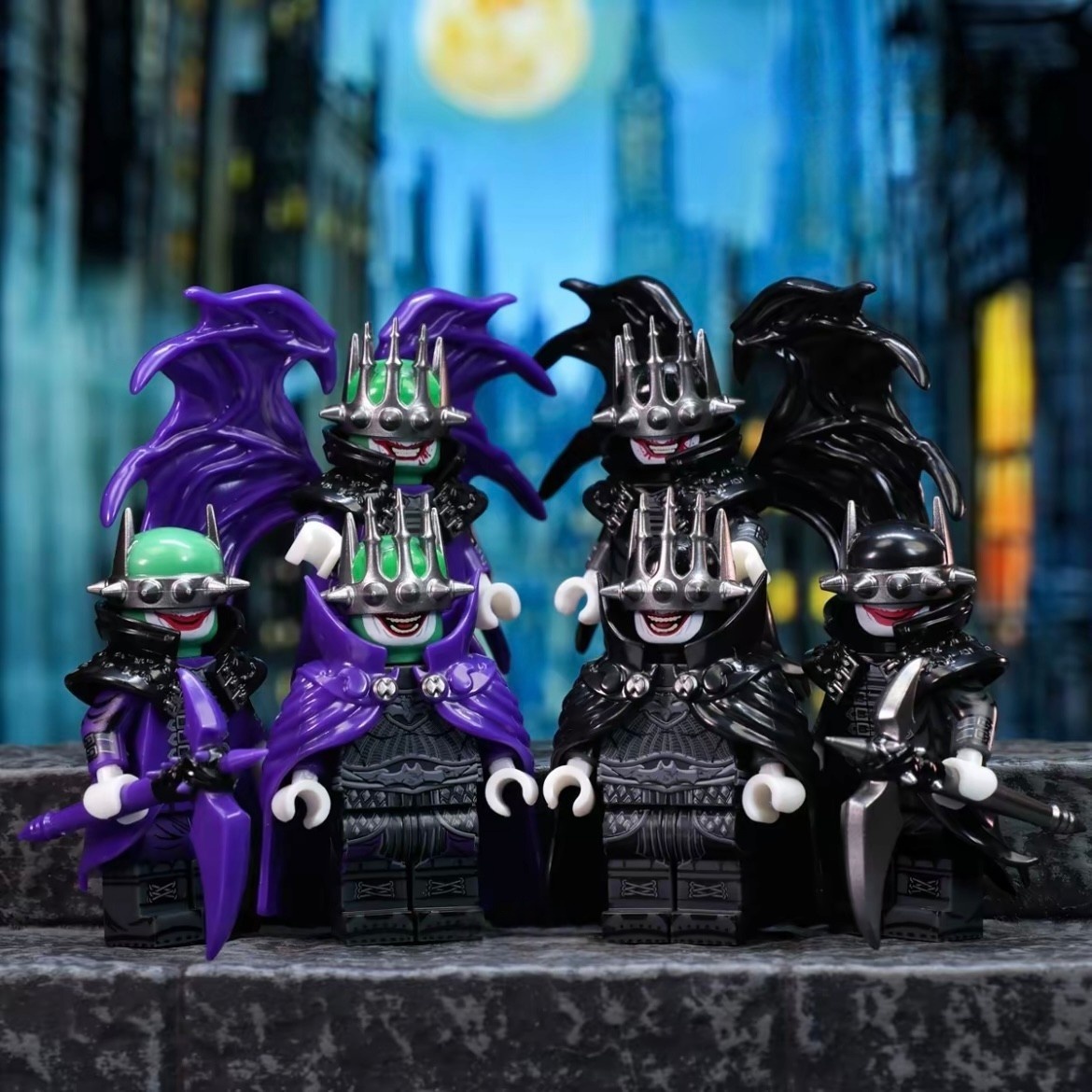 DC Joker Dark Knight Armored Minifigures 4-Pack - The Clown Prince of Crime Collectible Figures