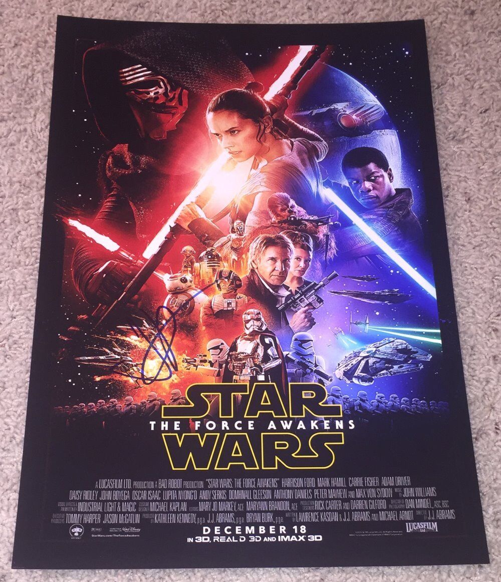 J.J. ABRAMS SIGNED AUTOGRAPH STAR WARS THE FORCE AWAKENS 12x18 Photo Poster painting C w/PROOF