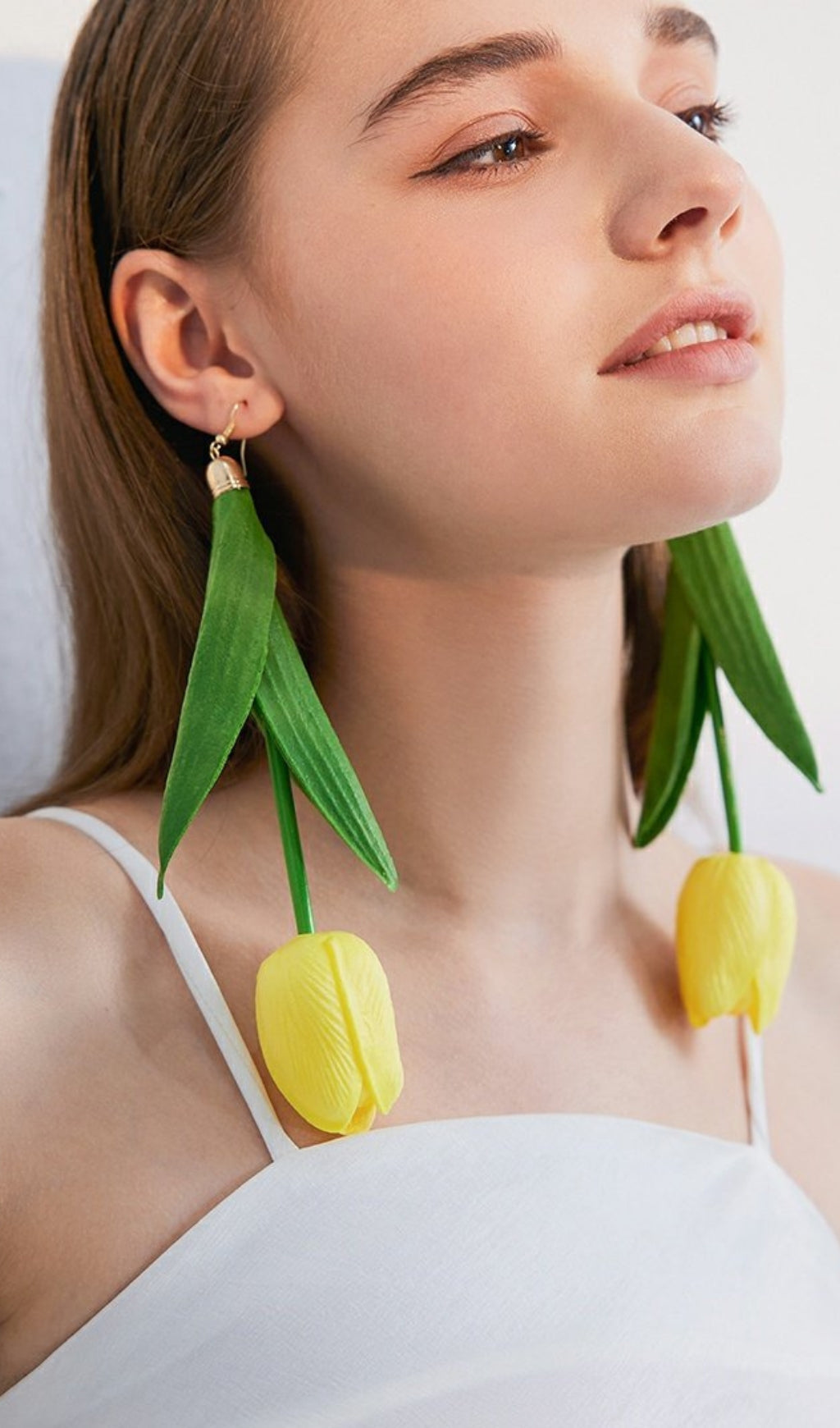 Adela Yellow Flower Alloy Plastic Earrings