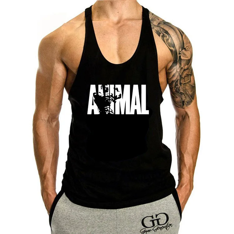 Sleeveless Gym T-shirt Sweatshirt Gym Clothing Men Bodybuilding Singlets Tops at Hiphopee