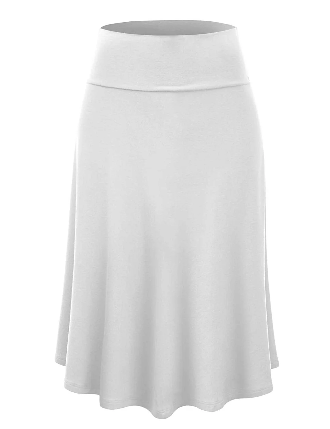 Women's Solid Ombre Lightweight Flare Midi Pull On Closure Skirt Plus Size