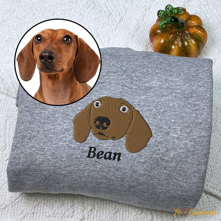 TOSCUSTOM™ Personalized Dackel Portrait Embroidered Sweatshirt with Name
