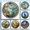 Stained Glass Hummingbird-Full Embroidery 2 Strands 18CT Stamped Cross Stitch-20*20CM