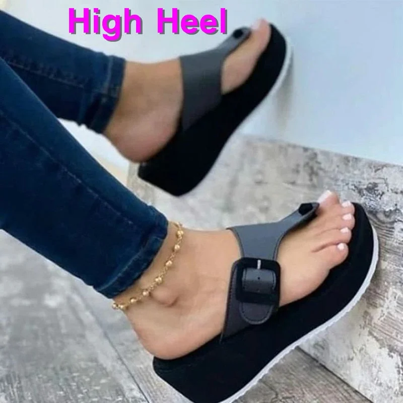 Summer 2021 Women's Sandals Casual Wedges High Heels Shoes Flip Flops Women Platform Strape Slippers Sport Sandals Shoes Slides