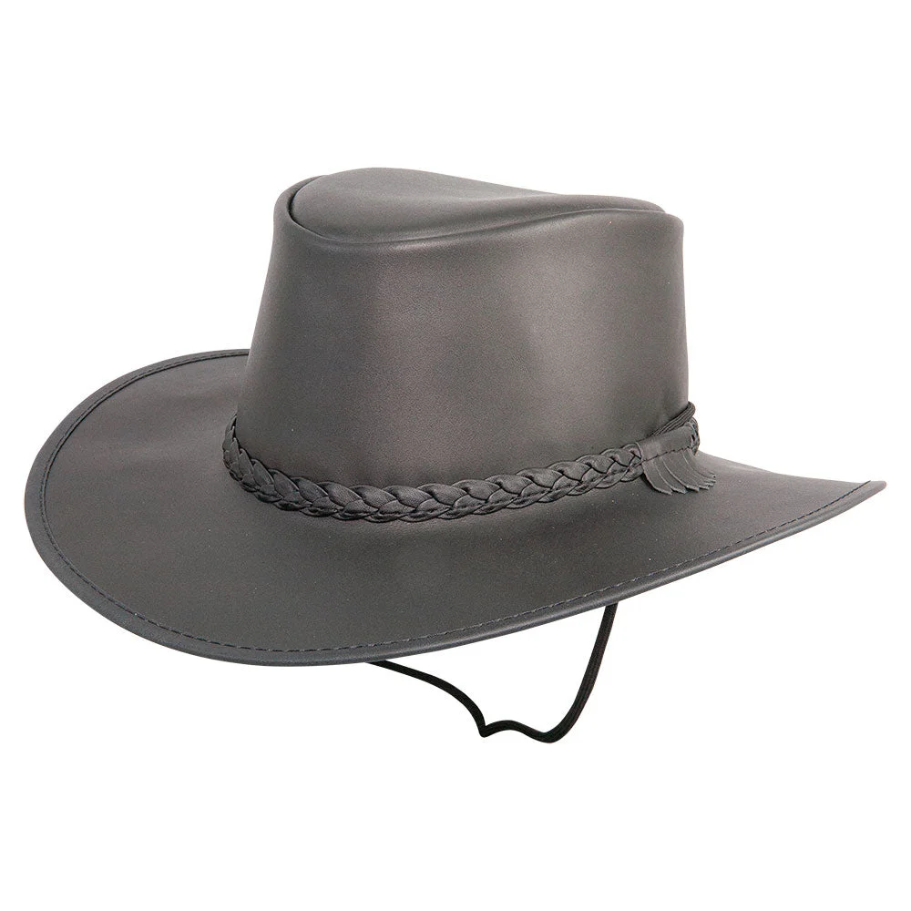 Crusher - Mens Crushable Leather Outback Hat