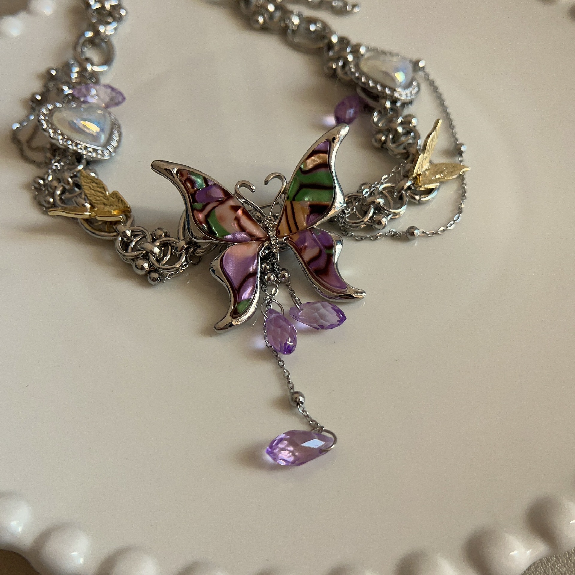 Rotimia Colorful butterfly necklace
