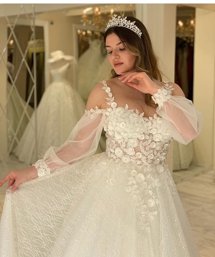 Unique A Line Spaghetti Straps Satin Long Wedding Dresses C4196
