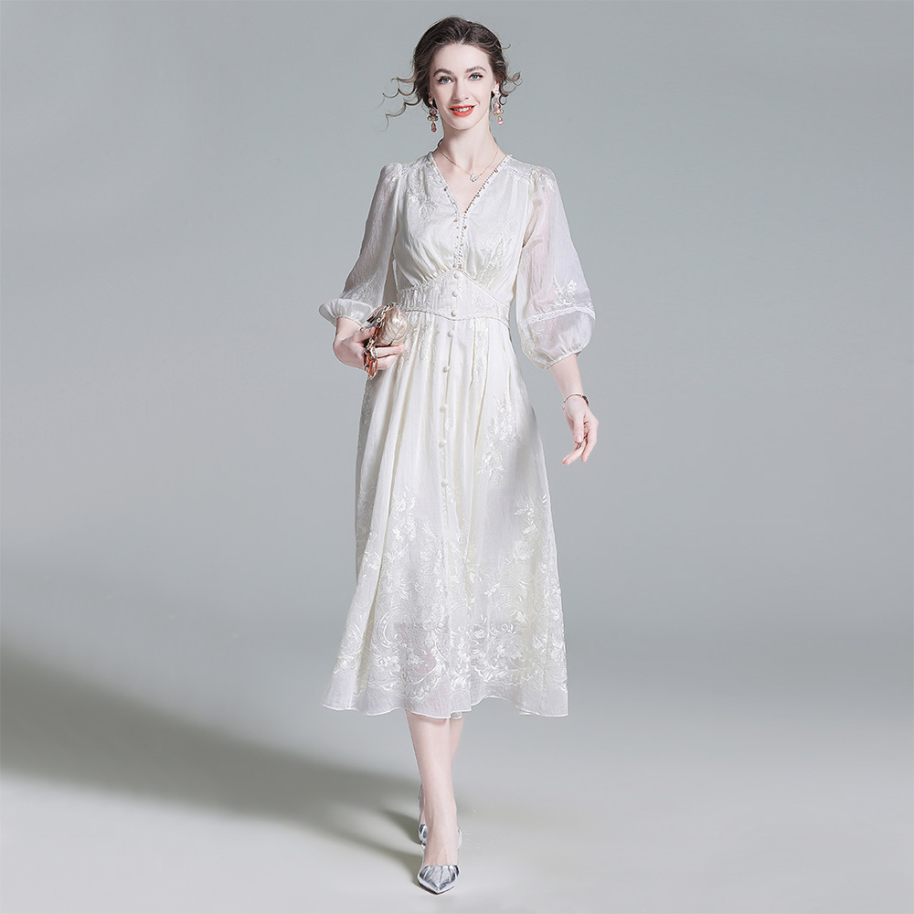 Silk Dress Floral Embroidered for Special Occasion REAL SILK LIFE