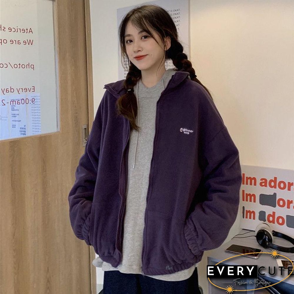 Harajuku Long Sleeve Oversized Hooded Sweatshirts Women Winter Vintage Clothes Woman Warm Thick Jacket Sweetshirt Zip Up Hoodies