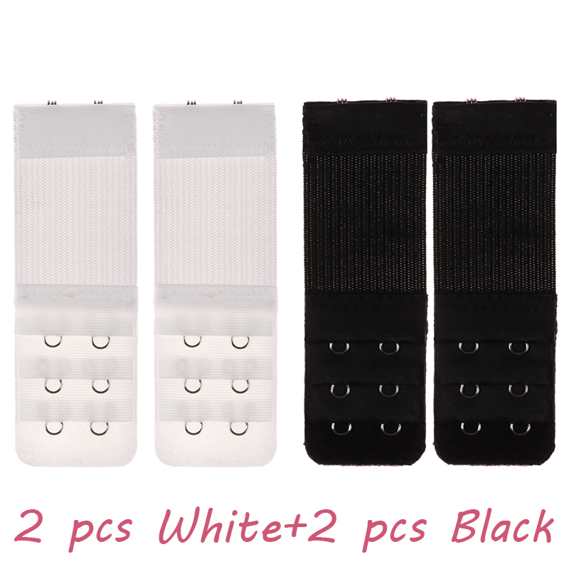 Intbuyer 4 Pcs 2 Hook Bra Extender For Women's Elastic Bra Extension Buckle Belt Strap Extender Adjustable Women Accessories Lingerie