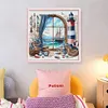 Window And Lighthouse-11CT Stamped Cross Stitch 40*40cm/15.75*15.75in tapestrymarket