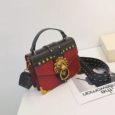 Luxury Handbags Famous Brand Shoulder Bags Designer Female Lion Head Lock Women PU Leather Messenger Crossbody Bags Clutch Sac