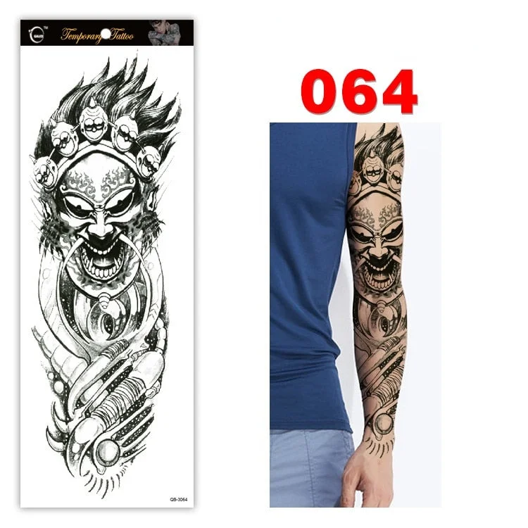 Full Arm Series Temporary Tattoo Full Arm Tattoo Sticker Lasting Waterproof Sweat Flower Arm Full Arm Tattoo Big Picture Sticker