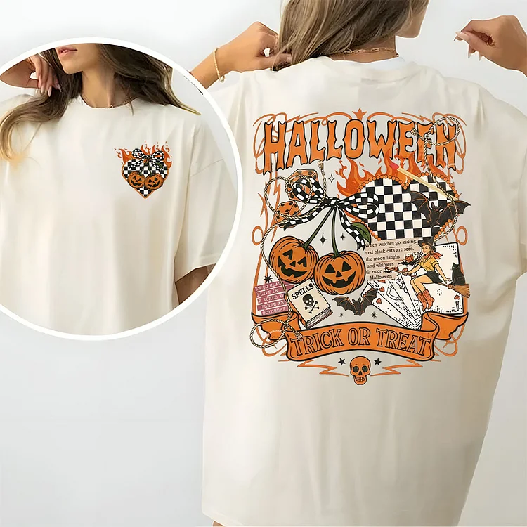  Trick Or Treat Vintage Pumpkin Cowgirl Witch T-shirt, V-neck, Sweatshirt, Hoodie