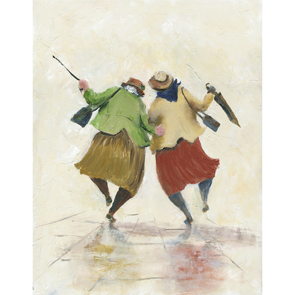 

30*40CM - Round Drill Diamond Painting - Happy Old Lady, 501 Original