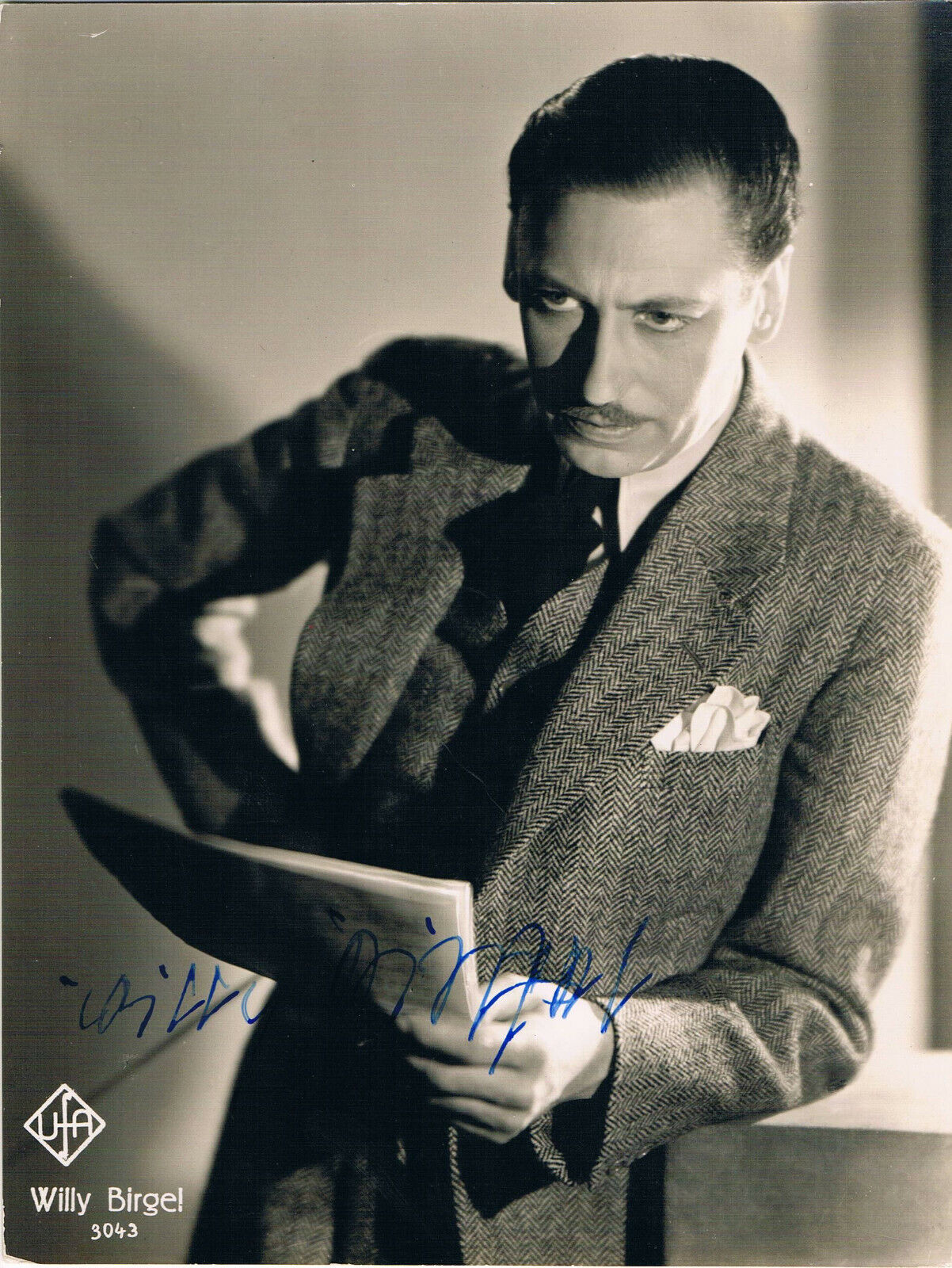 Willy Birgel 1891-1973 genuine Vintage autograph Photo Poster painting 7x9