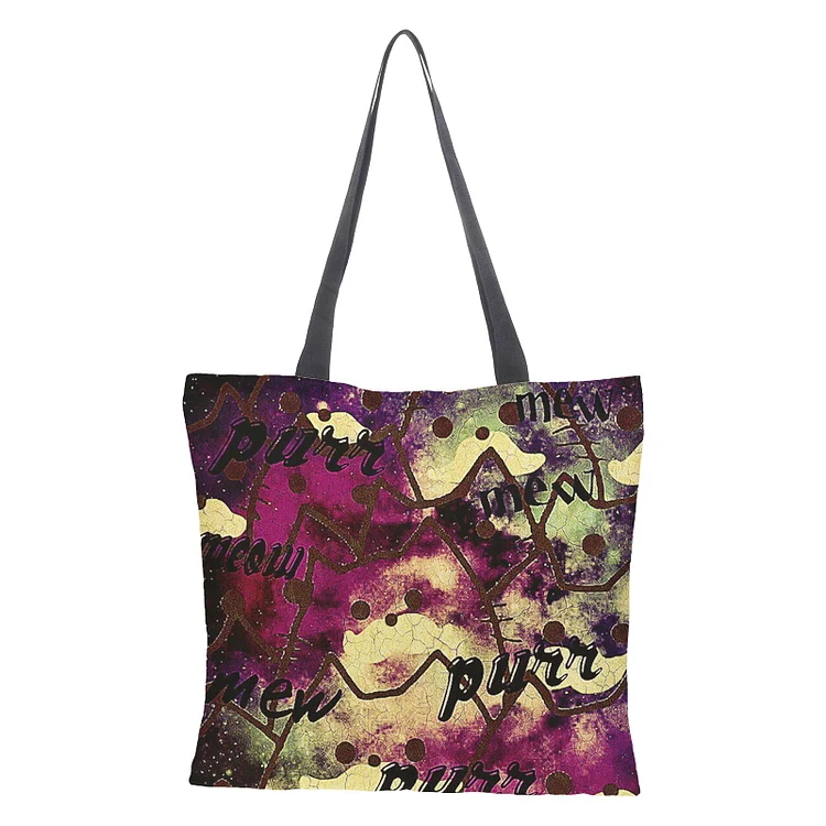 Linen Eco-friendly Tote Bag - Cat