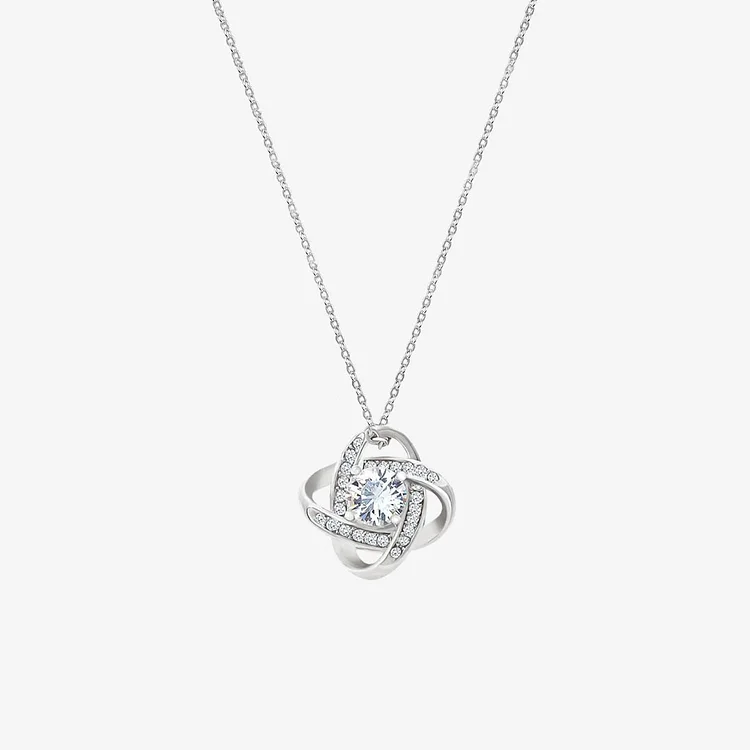 For Daughter - You Will Always Be My Little Girl Diamond Knot Necklace