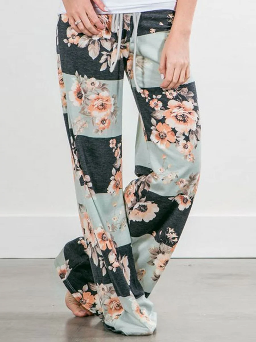 Vacation Printing Belt Casual Long Pant