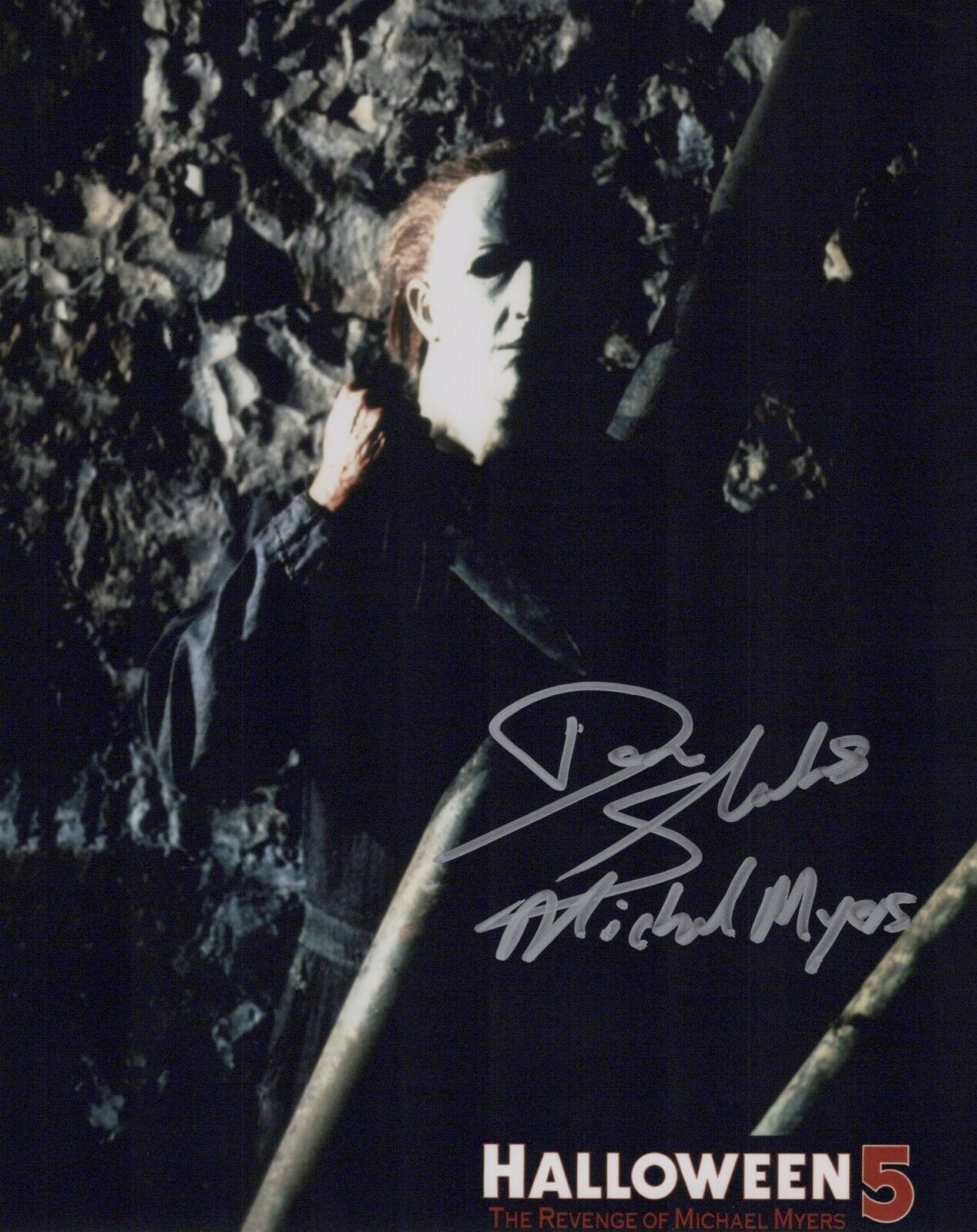 Halloween 5 movie 8x10 Photo Poster painting signed by actor Don Shanks