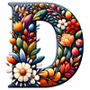Diamond Painting-DIY Full Round Flowery Letter