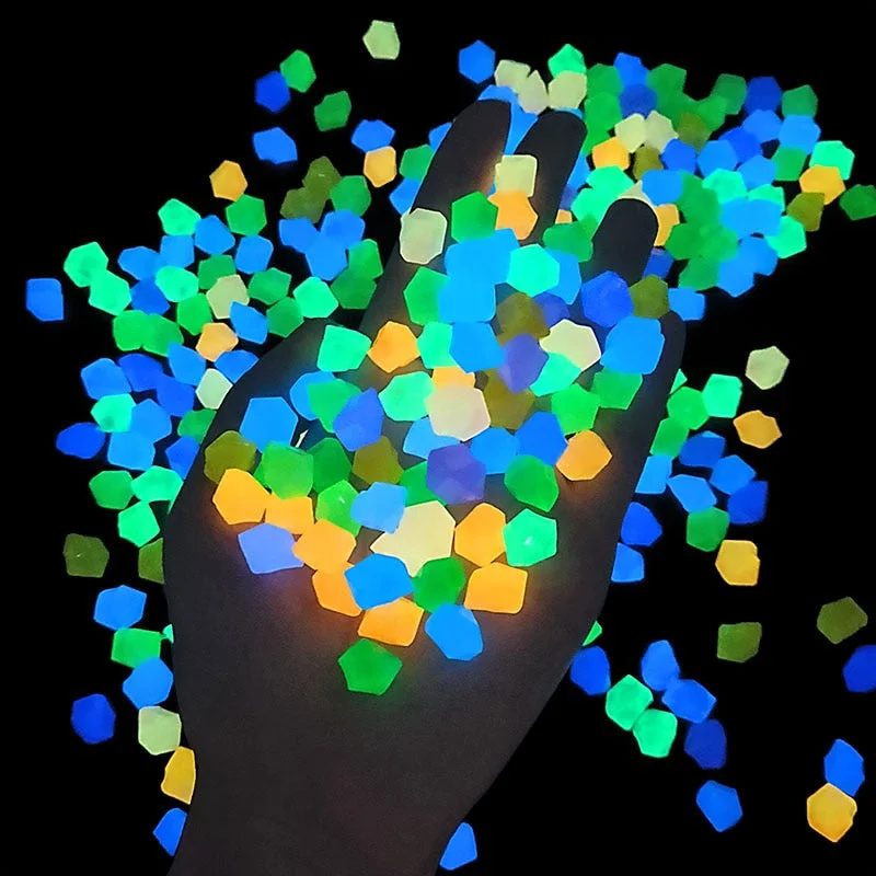 300Pcs 14mm Luminous Stones Glow in The Dark Pebbles Home Garden Decoration Outdoor Yard Lawn Path Decor Aquarium Glow Rocks