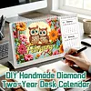 2027-2028 Two-Year Diamond Painting Calendar Kit, 13 Exquisite Multicolor Butterfly And Floral Illustrations, Large Size Desk Calendar, Mosaic Art Coil-Bound Desktop Planner