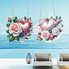 (US Local)2Pcs Love Rose Special Shape Diamond Painting Hanging Pendants for Wall Window