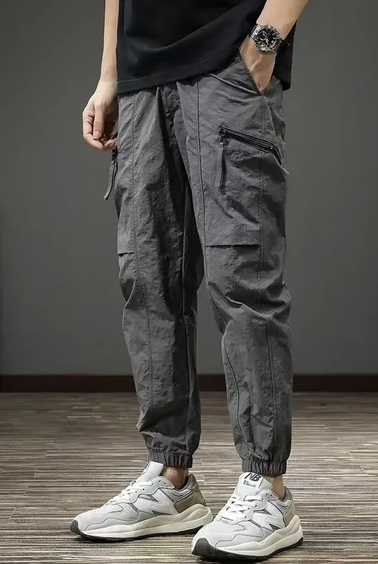 Men's Tapered Cargo Joggers Spring and Summer Streetwear Pants