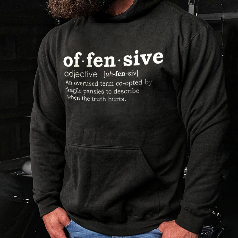 Offensive Definition Printed Men's Hoodie - Livereid