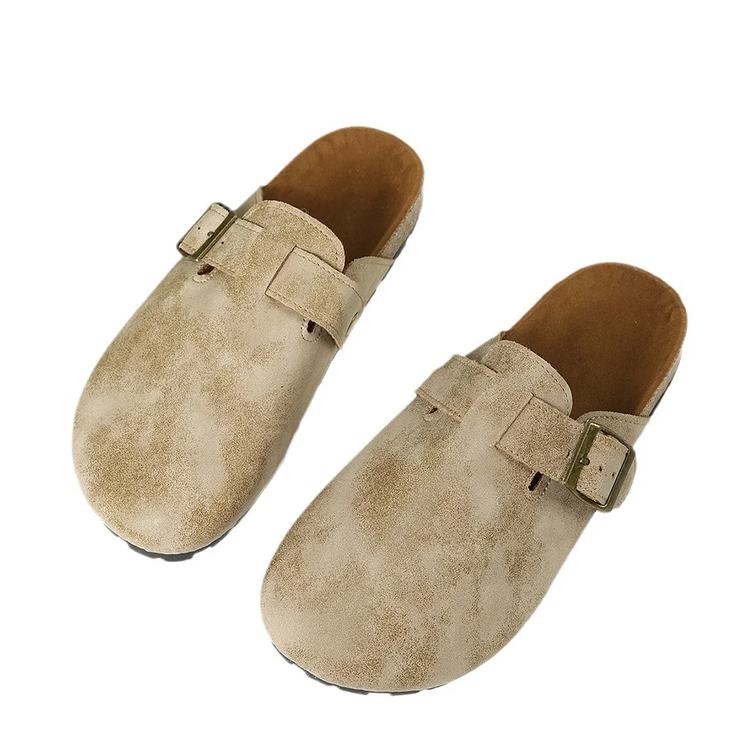 Qengg Qengg Slippers Female Lovers Cork Drag Wish Large Size Roman Shoes Casual Half Drag Lazy Shoes Tide